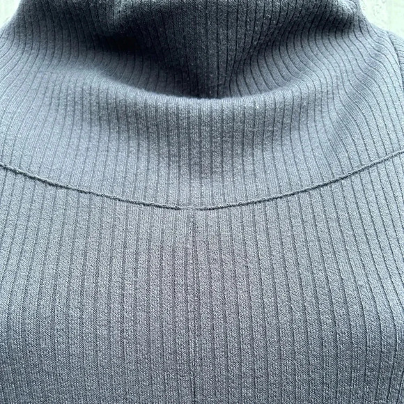 Ayrtight Modern Blue  Grey Ribbed Trapeze Dress, Large - Picture 9 of 10